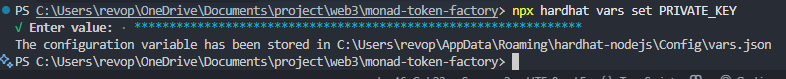 Setup hardhat-vars