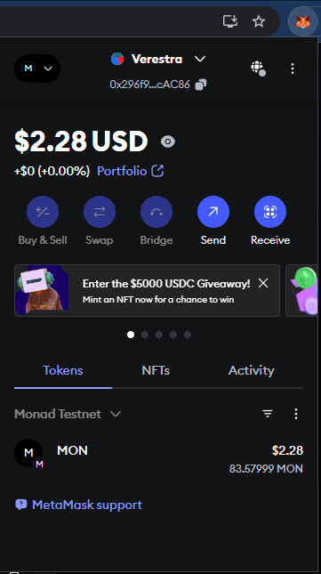 Verifikasi Saldo Monad Testnet